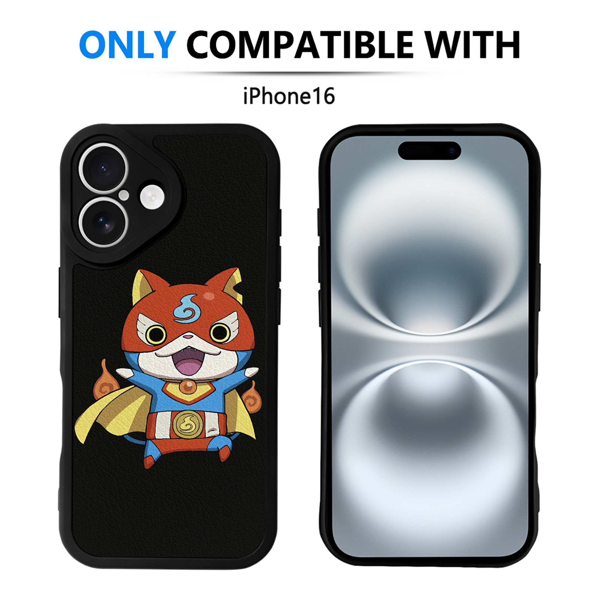（画像用） 妖怪ウォッチ Yo-kai Watch 【iPhone 16シリーズ対応】シリコンスマホケース（レザー調） 材質：シリコン